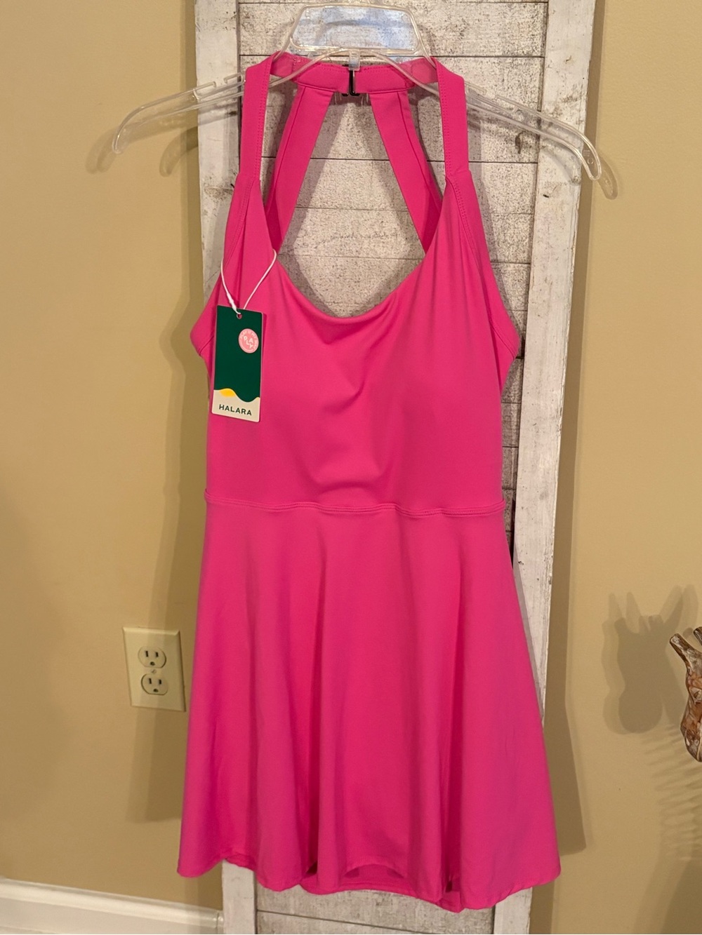 *NEW HALARA Hot Pink 2 in 1 Dance Dress with Draped Front